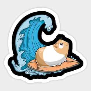 Guinea Pig Mom Dad Piggy Surfing Sticker